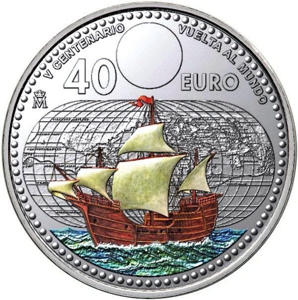 crédito George Eliot Quinto Moneda 40 euros 2022 – V Centenario de la Vuelta al Mundo | Numismatica  Visual