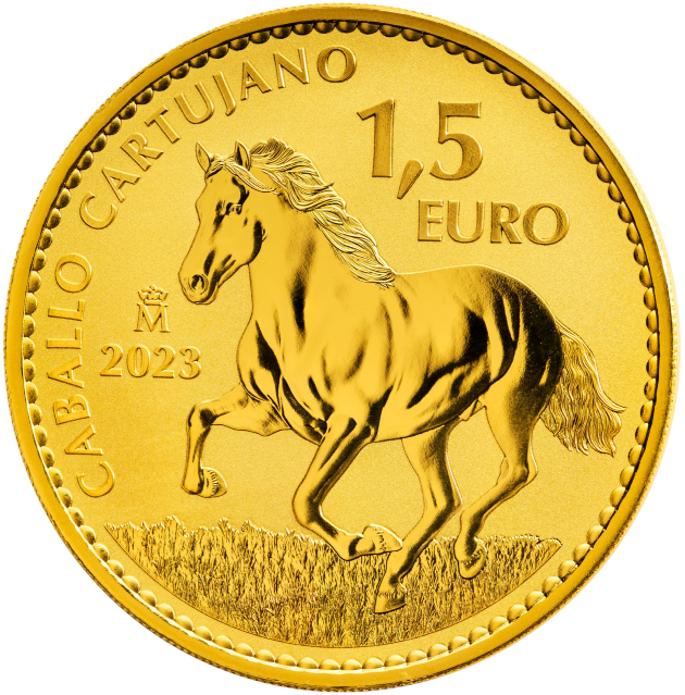 Moneda de Oro española dedicada al Caballo Cartujano Numismatica Visual